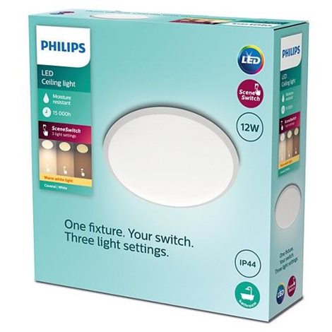 Cavanal koupelnové přisazené LED svítidlo 1x12W 1200lm 2700K krokové stmívání IP44 25cm, bílé 2