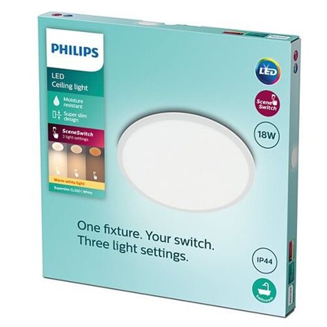 Superslim CL550 koupelnové přisazené LED svítidlo 18W 1500lm 2700K krokové stmívání IP44 30cm, bílé 4