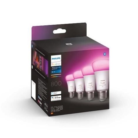 Hue Bluetooth 4x žárovka LED E27 A60 6,5W 800lm 2200-6500K RGB 4