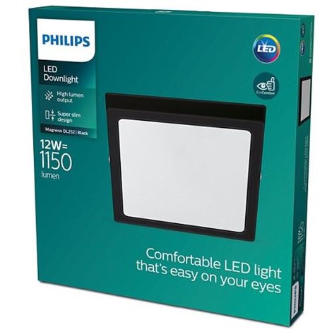 Magneos přisazené LED svítidlo 1x12W 1150lm 2700K IP20 hranaté 21cm, černé 6