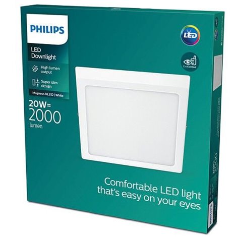 Magneos přisazené LED svítidlo 1x20W 2000lm 2700K IP20 hranaté 28,5cm, bílé 6