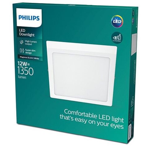 Magneos přisazené LED svítidlo 1x12W 1350lm 4000K IP20 hranaté 21cm, bílé 4