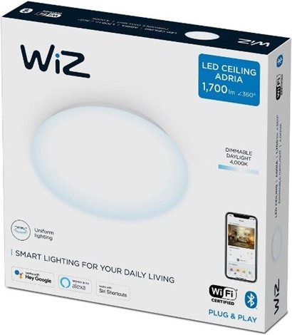 WiZ Adria přisazené LED svítidlo 1x17W 1700lm 4000K IP20 32cm, bílé 4