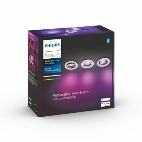 HUE WACA Centura zápustné LED svítidlo 3x GU10 5,7W 350lm 2000-6500K RGB kulaté IP20 bílé 3