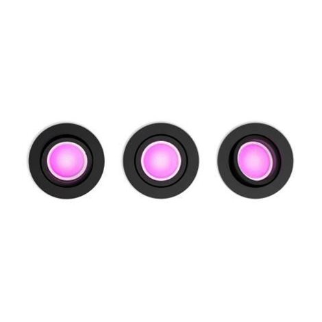 HUE WACA Centura zápustné LED svítidlo 3x GU10 5,7W 350lm 2000-6500K RGB kulaté IP20 černé 1