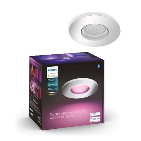 HUE WACA Xamento podhledové LED svítidlo 1x GU10 5,7W 350lm 2000-6500K RGB IP44, chrom 3