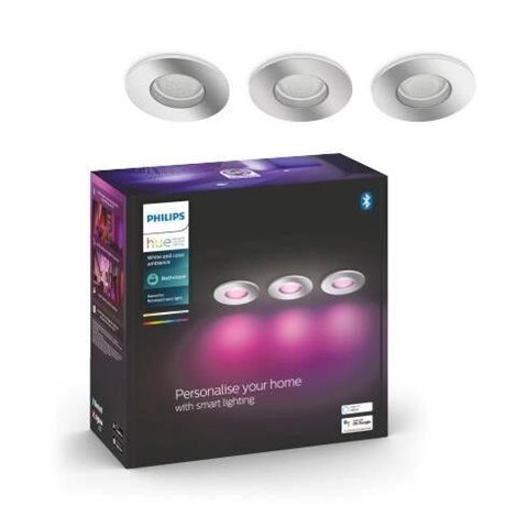 HUE WACA Xamento podhledové LED svítídlo 3x GU10 5.7W 350lm 2000-6500K RGB IP44, chrom 6