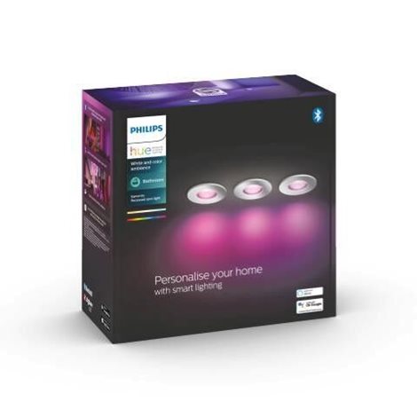 HUE WACA Xamento podhledové LED svítídlo 3x GU10 5.7W 350lm 2000-6500K RGB IP44, chrom 4