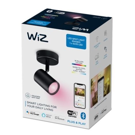 WiZ Imageo bodové LED svítidlo 1x4,9W 345lm 2200-6500K RGB IP20, černá 2