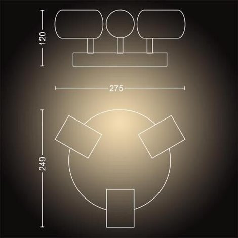 Hue WA Adore koupelnové bodové svítidlo 3x GU10 LED 5W 350lm 2200-6500K IP44, bílá + ovladač 4