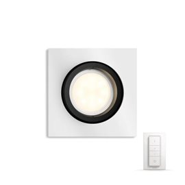 Hue WA Milliskin podhledové LED svítidlo 1x GU10 5,5W 250lm 2200-6500K hranaté IP20, hliníkové