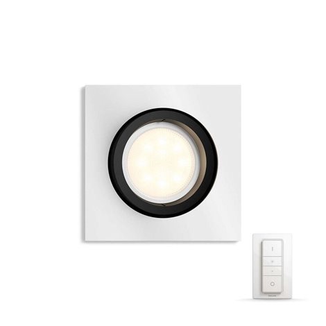 Hue WA Milliskin podhledové LED svítidlo 1x GU10 5,5W 250lm 2200-6500K hranaté IP20, hliníkové 3