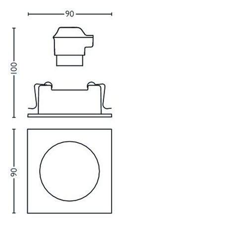 Hue WA Milliskin podhledové LED svítidlo 1x GU10 5,5W 250lm 2200-6500K hranaté IP20, hliníkové 5