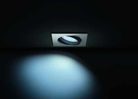 Hue WA Milliskin podhledové LED svítidlo 1x GU10 5,5W 250lm 2200-6500K hranaté IP20, hliníkové 4