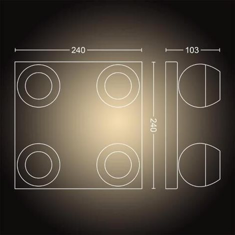 Hue WA Buckram bodové svítidlo 4x GU10 LED 5W 350lm 2200-6500K IP20, bílé 8