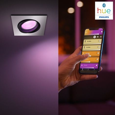Hue Centura BT SVÍTIDLO PODHLEDOVÉ LED GU10 5,7W 350lm 2000-6500K RGB, hranaté, hliník 31
