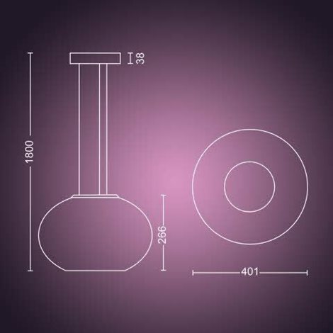 Hue WACA Flourish závěsné LED svítidlo 1x39,5W 2750lm 2000-6500K RGB IP20, bílé 4
