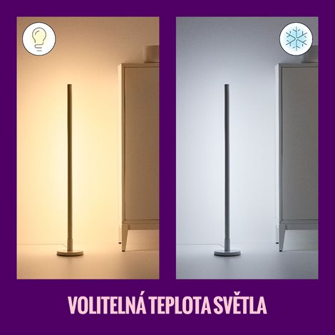 WiZ Pole stojací LED lampa 1x13W 1080lm 2200-6500K RGB IP20, bílá 2