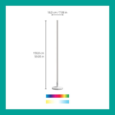 WiZ Pole stojací LED lampa 1x13W 1080lm 2200-6500K RGB IP20, bílá 6