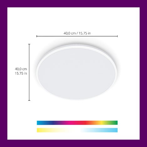 WiZ Rune přisazené LED svítidlo 21W 2100lm 2700-6500K RGB IP20 40cm, bílé 7