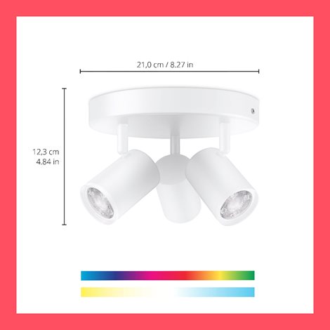 WiZ Imageo bodové LED svítidlo 3x GU10 4,9W 345lm 2200-6500K RGB IP20, bílé 5