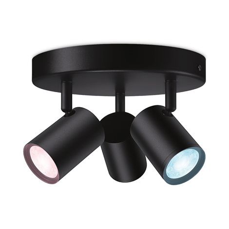 WiZ Imageo bodové LED svítidlo 3x GU10 4,9W 345lm 2200-6500K RGB IP20, černé 1