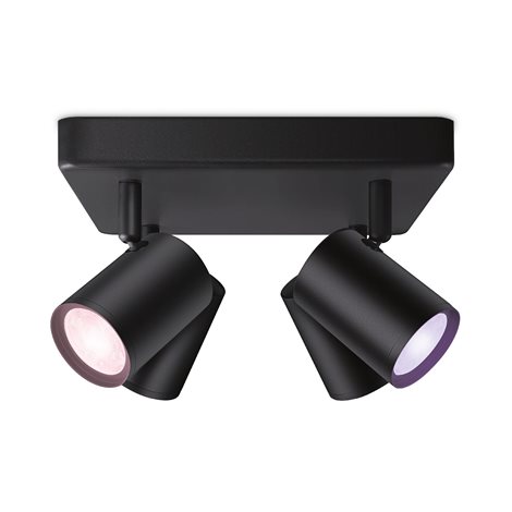 WiZ Imageo bodové LED svítidlo 4x GU10 4,9W 345lm 2200-6500K RGB IP20, černé 1