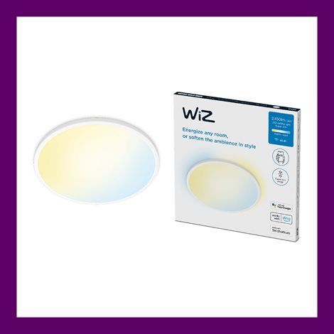 WiZ SuperSlim přisazené LED svítidlo 22W 2450lm 2700-6500K IP20 43cm, bílé 3