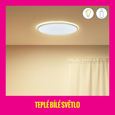 WiZ SuperSlim přisazené LED svítidlo 22W 2450lm 2700-6500K IP20 43cm, bílé 8