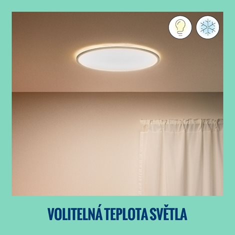 WiZ SuperSlim přisazené LED svítidlo 22W 2450lm 2700-6500K IP20 43cm, bílé 9