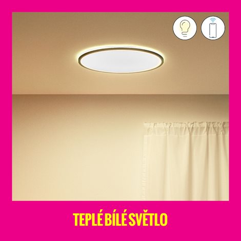 WiZ SuperSlim přisazené LED svítidlo 22W 2450lm 2700-6500K IP20 43cm, černé 6