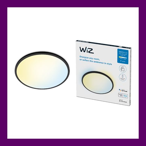 WiZ SuperSlim přisazené LED svítidlo 32W 3800lm 2700-6500K IP20 55cm, černé 3