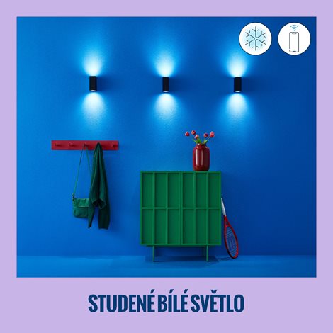 WiZ Up&Down nástěnné LED svítidlo 2xGU10 4,7W 345lm 2200-6500K RGB IP20, černé 2