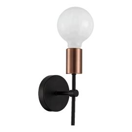 BALL nástěnné svítidlo 1x E27 G95 40W bez zdroje IP20, matně černé / červená bronz