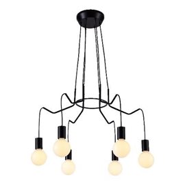 CASCADE závěsné svítidlo 6x E27 40W bez zdroje 71cm IP20, matně černé