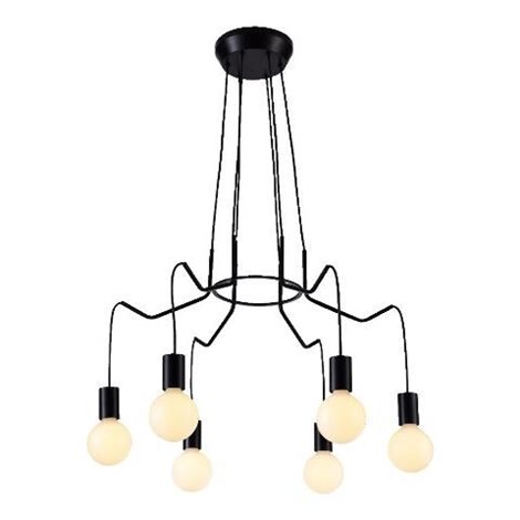 CASCADE závěsné svítidlo 6x E27 40W bez zdroje 71cm IP20, matně černé