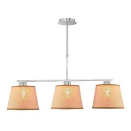 COMBO závěsné svítidlo 3x E27 60W bez zdroje 80cm IP20, lesklý chrom/béžová