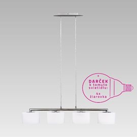 MONZA závěsné svítidlo 4x E14 40W bez zdroje 100cm IP20, saténový nikl