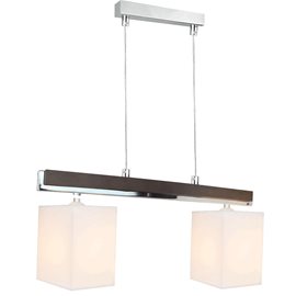PIANO závěsné svítidlo 2x E27 60W bez zdroje 45cm IP20, chrom/tmavé dřevo
