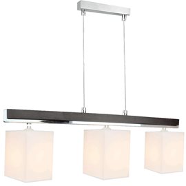 PIANO závěsné svítidlo 3x E27 60W bez zdroje 60cm IP20, chrom/tmavé dřevo