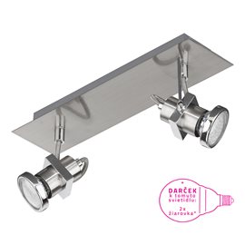 BORG přisazené bodové svítidlo 2x GU10 50W bez zdroje 32cm IP20, chromové