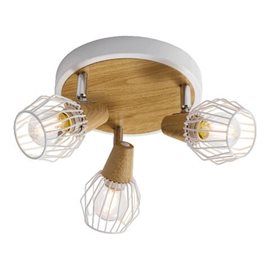 TAMETA stropní svítidlo 3x E14 40W bez zdroje 19cm IP20, světlé dřevo/bílá