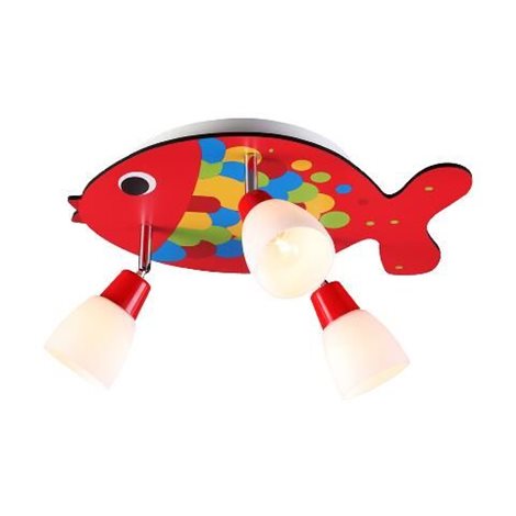 KARP dětské stropní svitidlo 3x E14 40W bez zdroje 41cm IP20, barevný motiv kapr