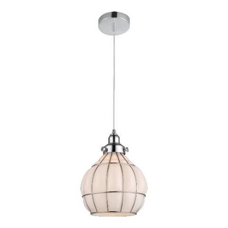 PERUGIA závěsné svítidlo 1x E27 60W bez zdroje 20cm IP20, chrom/opál