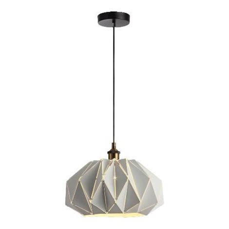 CATANIA závěsné svítidlo 1x E27 40W bez zdroje 35cm IP20, matně bílé / starožitná mosaz