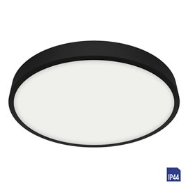 LENYS koupelnové přisazené svítidlo LED 24W 2040lm 4000K 27cm kulaté IP44, černé