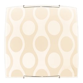 TAPSS přisazené svítidlo 2x E27 60W 36cm hranaté IP20, béžové 