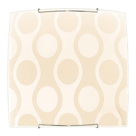 TAPSS přisazené svítidlo 2x E27 60W 36cm hranaté IP20, béžové 