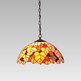 TIFFANY stropní svítidlo 2x E27 60W bez zdroje 42cm IP20, starožitná hnědá/vitráž