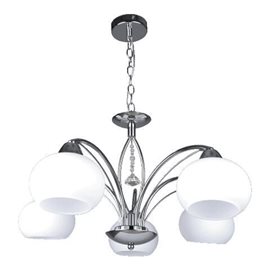 ARAGONA závěsné svítidlo 5x E27 60W bez zdroje 55cm IP20, chrom/bílá